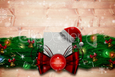 Composite image of fir branch christmas decoration garland