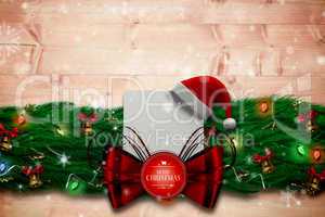 Composite image of fir branch christmas decoration garland