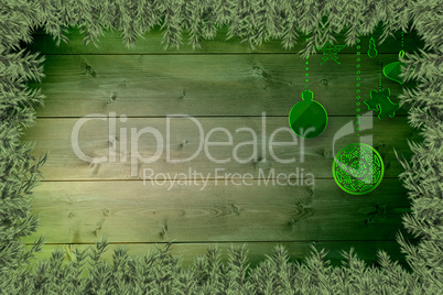 Composite image of green fir branches