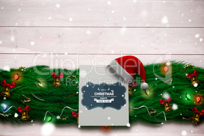 Composite image of fir branch christmas decoration garland