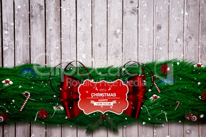 Composite image of fir branch christmas decoration garland