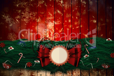 Composite image of fir branch christmas decoration garland