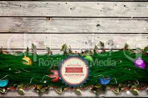 Composite image of fir branch christmas decoration garland