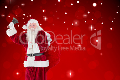 Composite image of santa claus ringing bell