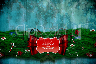 Composite image of fir branch christmas decoration garland