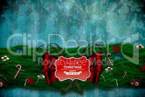 Composite image of fir branch christmas decoration garland