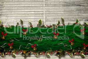 Composite image of fir branch christmas decoration garland