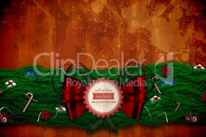 Composite image of fir branch christmas decoration garland