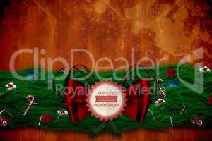 Composite image of fir branch christmas decoration garland