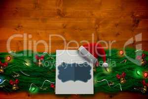 Composite image of fir branch christmas decoration garland