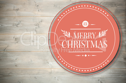 Composite image of banner and logo saying merry christmas