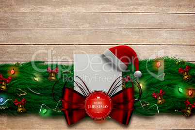 Composite image of fir branch christmas decoration garland