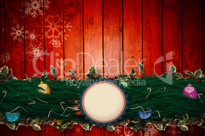 Composite image of fir branch christmas decoration garland