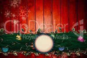 Composite image of fir branch christmas decoration garland