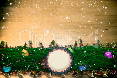 Composite image of fir branch christmas decoration garland