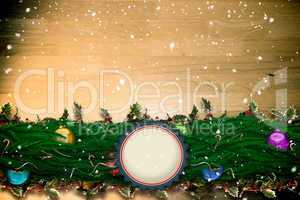 Composite image of fir branch christmas decoration garland