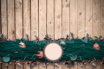 Composite image of fir branch christmas decoration garland