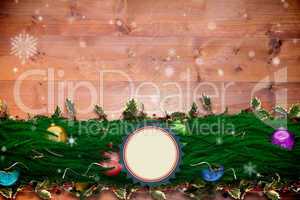 Composite image of fir branch christmas decoration garland