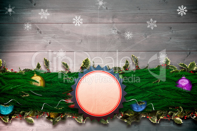 Composite image of fir branch christmas decoration garland