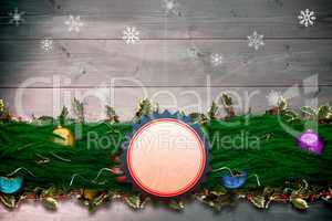 Composite image of fir branch christmas decoration garland