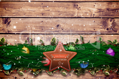 Composite image of fir branch christmas decoration garland