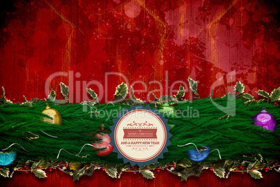 Composite image of fir branch christmas decoration garland