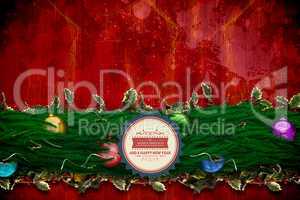 Composite image of fir branch christmas decoration garland