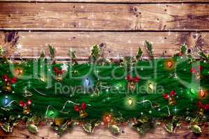 Composite image of fir branch christmas decoration garland