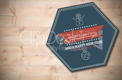 Composite image of banner and logo saying merry christmas