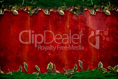 Composite image of fir branch christmas decoration garland