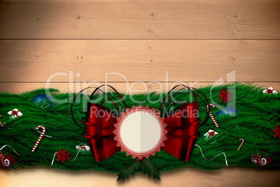 Composite image of fir branch christmas decoration garland