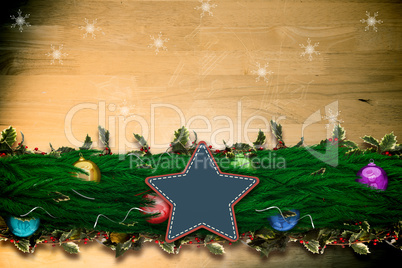 Composite image of fir branch christmas decoration garland