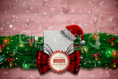 Composite image of fir branch christmas decoration garland