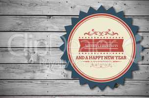 Composite image of banner and logo saying merry christmas