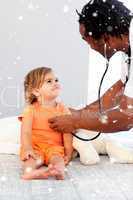Young child looking at a doctor