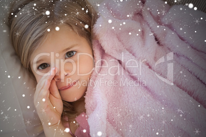 Close up portrait of a cute young girl resting