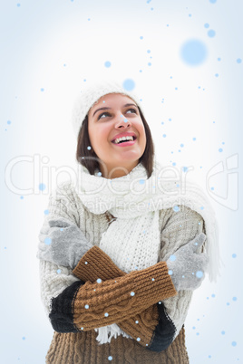 Pretty brunette in warm clothes