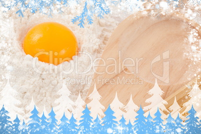 Composite image of snow frame