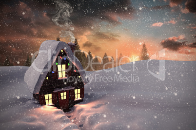 Composite image of christmas house