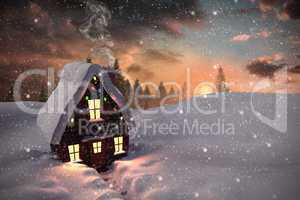 Composite image of christmas house