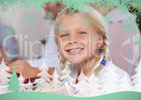 Little girl smiling at christmas