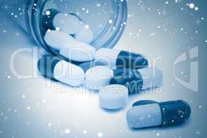 Composite image of spread pills box