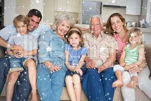 Composite image of family spending leisure time