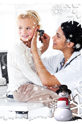 Cute little girl attending a medical checkup