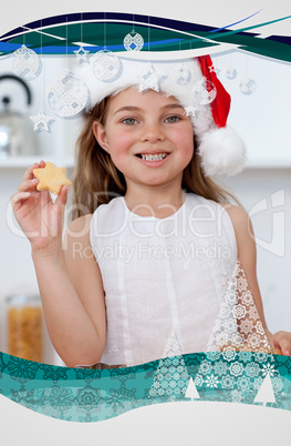 Family baking christmas cakes in the kitchen