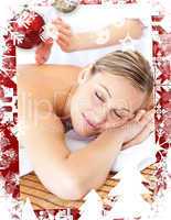 Composite image of attractive woman receiving a tapping massage