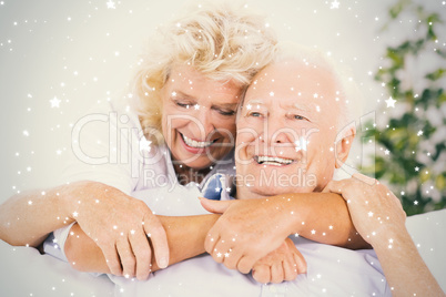 Composite image of lovely old couple portrait