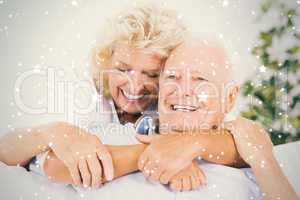 Composite image of lovely old couple portrait