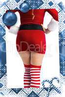 Composite image of mid section of sexy santa girl