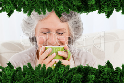 Senior drinking a cup of tea